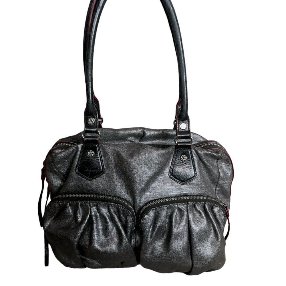 MZ Wallace Shimmer Black Satchel Tote
